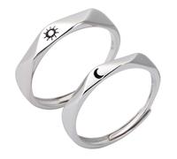 ORFOFE Bague Couple Soleil Lune Légère et Résistante Anneaux pour Lui Cadeau Symbolique de pour Amoureux