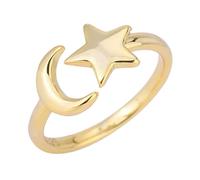 ORFOFE Bague Ouverte Réglable Étoile Lune Femme Anneau Doré Ajustable Cadeau Bijoux Élégant