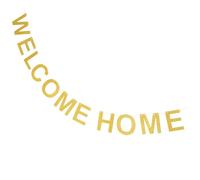 ORFOFE Bannière de Bienvenue Welcome Home Suspendue pour Décoration de Fête, Agencement Scène, Accessoire Photo Réutilisable, Lettres Imprimées, pour Accueil Maison et Shower