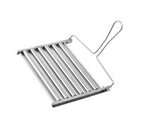 ORFOFE Barbecue Roller Sausage Grill Rack Acier Inoxydable pour Camping et Extérieur Accessoire BBQ Portable et Facile à Nettoyer Support Rotatif pour Saucisses