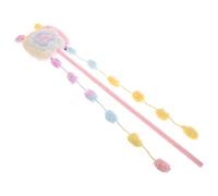 ORFOFE Bâtonnet à Taquiner pour Chatons D’Intérieur Interactif en Peluche Longue Couleur Macaron Rose Polyvalent pour Mordiller et Griffer Divertissement Stimulant pour Chats