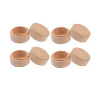 ORFOFE Boîte à Dents de Lait Design Sécurisé et Polyvalent 4pcs Couvercle Ronde en Bois de Hêtre pour Bijoux et Souvenirs, pour Anniversaires et Fêtes