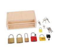 ORFOFE Boîte à Serrures Montessori Bois pour Garçon Fille Éducatif de Motricité Fine Apprentissage Concentration et Patience Activité Manuelle pour Garçons et Filles
