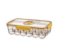 ORFOFE Boîte à Œufs Pratique 18 Compartiments en Pet, Empilable, pour Réfrigérateur, Rangement Net des Œufs Suivi Date