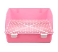 ORFOFE Boîte d'angle pour Lapins en Plastique Structure Anti-éclaboussures et Anti-Renversement, Grand Bac à Litière pour Toilettes de Cage à Cobayes et Furets