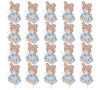 ORFOFE Boîtes à Dragées Pliables pour Shower Lot de 50 Mini Boîtes à Présents en Papier Bleu Motif Ours Coffret Souvenir Bébé pour Fête Prénatale et Anniversaire Décoratives