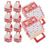 ORFOFE Boîtes à Friandises de Noël en Carton Rouge 30 Pcs Boîtes de Maison ’Épice Poignée Coffrets Présents Compacts pour Chocolats et Sachets de Friandises Festives