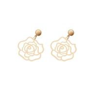 ORFOFE Boucles D’Oreilles Pendantes Métalliques de Fleur Alliage Léger Doré S925 Argenté Bijoux Féminins Vintage pour Fêtes et Usage Quotidien