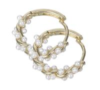 ORFOFE Boucles Oreilles Créoles Perlées Élégantes pour Femmes et Filles Finition Brillante Style Bohème Chic pour Fêtes Mariages et Usage Quotidien