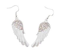 ORFOFE Boucles Oreilles Pendantes Femme Aile Ange Cristal Légères et Confortables Bijoux de Mariage Élégants pour Style Simple et Raffiné