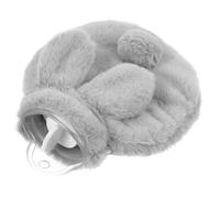 ORFOFE Bouillotte Eau Chaude Ronde Grise PVC Anti-Fuite Injection Eau Chaude Confortable pour Mains Chauffe-mains Portable pour Extérieur et Maison Soulage Menstruelle