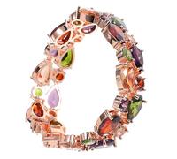 ORFOFE Bracelet Femme Coloré Zircon Cristal Élégant Or Rose Accessoire Mode pour Cadeau Anniversaire et Fête