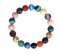 ORFOFE Bracelet Pierre Naturelle Fine Univers Huit Planètes Créatif Délicat pour Femme Accessoire Cadeau Anniversaire Noël Saint-valentin