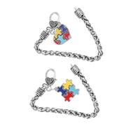 ORFOFE Bracelet Sensibilisation Autisme Lot de 2 Puzzle Créatif Alliage de Zinc Breloques Décoratives Léger Facile à Porter pour Adultes et Garçon et Filles Sociale