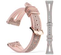 ORFOFE Bracelets de Montre à Paillettes 2 Pièces PU Cuir 20 Mm Légers avec Boutons Multiples pour Femmes Adaptés Watch 4 Classic et 5 Activités Quotidiennes