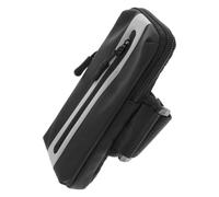 ORFOFE Brassard pour Smartphone Poignet en Oxford Noir, Pochette de Gym légère et Confortable avec Rangement Universel, adaptée aux Exercices en intérieur et extérieur
