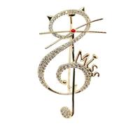 ORFOFE Broche Chat Note de Musique Japonaise Épingle Élégante pour Vêtements et Chapeaux Accessoire Unique pour Femme Design Adorable