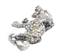 ORFOFE Broche Éléphant Scintillante en Métal Argenté Petite Épinglette Décorative pour Femme Bijou à Glisser sur Manteau Pull ou Châle - Accessoire Feng Shui Épingle à Col Élégante
