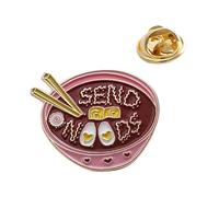 ORFOFE Broche Émail Cartoon Ramen Noodles et Bol Broche Alliage Polyvalente Épingle Cadeau Mode pour Fête et Quotidien Accessoire Drôle et Kawaii