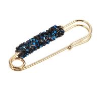 ORFOFE Broche Épingle Sûreté Femme avec Pierre Noire Bleu Accessoire Décoratif Ajustable pour Pull Jupe et Manteau Clip Pratique pour Fixation Vêtements