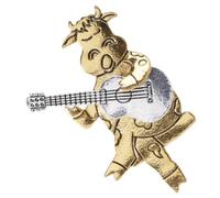 ORFOFE Broche Vintage en Alliage Doré Épingle à Vêtements Créative de Guitare et Taureau 1 Pièce Accessoire Décoratif pour Mariage Fêtes et Usage Quotidien