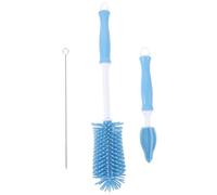 ORFOFE Brosse de Nettoyage Silicone pour Biberon Rotative avec Support Ventouse Goupillon Allaitement et Ergonomique Outil pour Nettoyage Facile des Biberons Bleu