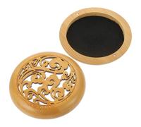 ORFOFE Brûleur de Parfum Rond en Bambou Sculpté, Porte-Parfum en Spirale, Petit Encensoir Décoratif, Matériau Naturel, pour Bureau et Intérieur, Boîte à Parfum Incluse