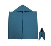 ORFOFE Cape Serviette à Séchage Rapide, Capuche Bouton, Bleu | Nylon Microfibre, Coupe Poncho Ample, Respirant, pour Cyclistes, Randonnée et Après Baignade