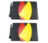 ORFOFE Cartes de Football Arbitre Rouge et Jaune 2 Ensembles Carnet et Stylo Kit D’Arbitre Professionnel Portable en PVC Résistant Accessoire Léger pour Matchs de Football