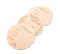ORFOFE Cartes De Naissance Pour Nouveau-né 3 Pièces Panneau Dannonce De Naissance En Bois Carnet De Croissance Pour Baby Shower