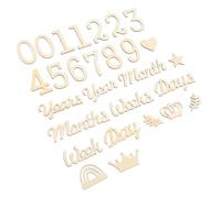 ORFOFE Cartes Mensuelles Pour Bébé Adorables Mots Numériques En Bois Fournitures Pour Nouveau-né Panneau Pour Bébé