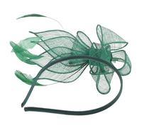 ORFOFE Chapeau Fascinator Femme Vintage Tulle Vert Foncé Bandeau et Pince Élégant pour Cocktail Tea Party Halloween et Unique Confortable