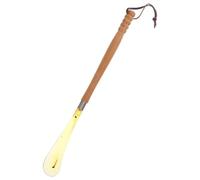 ORFOFE Chausse-pied pour Femmes Enceintes et Seniors, Poignée Bois Lisse, Embout Caoutchouc Protecteur, Longueur Pratique Trou Suspendre, Outil Portable en Résine Légère pour Enfiler