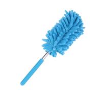 ORFOFE Chenille Microfibre Plumeau Rétractable Antipoussière avec Manche Télescopique Antidérapant Bleu pour Ventilateurs Stores et Meubles