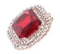 ORFOFE Clip de Chaussure Amovible en Cristal pour Mariage Ornement Décoratif Doré et Rouge Boucle Élégante pour Chaussures à Talons Hauts Accessoire Unique pour Décorer 1 Pièce