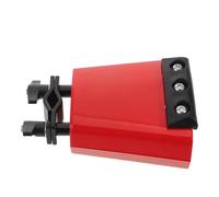 ORFOFE Cloche de percussion en métal rouge avec bande anti-bruit noire, accessoire pour batterie à clochette montée, idéale pour répétitions et spectacles dans des lieux calmes
