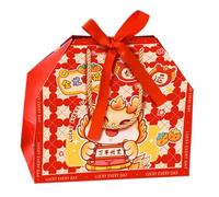 ORFOFE Coffret De Friandises Du Nouvel An Dragon 2024 Grand Format Boîte En Papier Dorée Ruban Boîtes à Biscuits Portables Décoration Festive Emballage Présent Pour Fêtes Et Célébrations