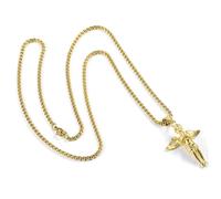 ORFOFE Collier Ange en Acier Inoxydable pour Femmes et Hommes Pendentif Prière Rétro Léger et Confortable Fêtes et Occasions Spéciales
