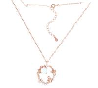 ORFOFE Collier Lapin Réglable Argent avec Pendentif Floral pour Femmes Accessoire Mignon et Ajustable pour Toutes Cadeau Amitié et Amour