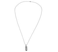 ORFOFE Collier pour Femme en Acier Titane avec Pendentif Capsule Pilulier Ouvrable Argenté, Surface Lisse, pour Ranger Cheveux de Fœtus