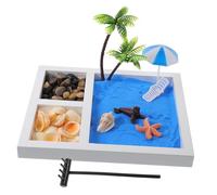 ORFOFE Décor Micro Paysage Bac Sable Jardin Zen Miniature Ornement Sable de Plage pour Bureau Ambiance Naturelle et Apaisante