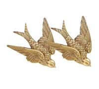ORFOFE Décoration Murale Hirondelle en Résine Or Légère et Résistante, Lot de 2 Pièces pour Intérieur, Art Mural Créatif Design Réaliste et Délicat