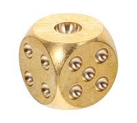 ORFOFE Dés de Jeu en Cuivre Massif pour Jeux de Société, Format Compact, Accessoire Solide pour Jeux de Rôle et Fêtes en Intérieur, Coloris Doré