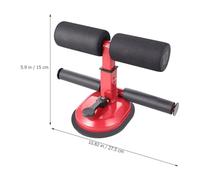 ORFOFE Dispositif Assistance Sit-up avec Ventouses Barre de Fitness Résistante et Élastique pour Entraînement Musculaire des Jambes Abdominaux pour Hommes et Femmes à Domicile Rouge