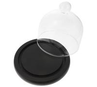 ORFOFE Dôme en Verre Transparent Base Noire 10x11 Cm pour Fleurs Éternelles et Micro-paysages, Couverture D’Exposition Décorative pour Maison, Bureau ou Présent Anniversaire
