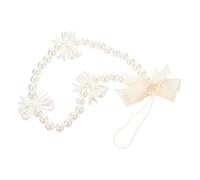 ORFOFE Dragonne de Téléphone Perles Acrylique Blanche Nœud Papillon Élégant, Porte-clés Pratique pour Poignet ou Paquet à Dos, Prévention Perte ou Vol