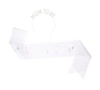 ORFOFE Écharpe pour Future Maman Blanc Bandeau en Cristal et Accessoires en Métal pour Célébration Baby Shower et Séance Photo