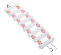 ORFOFE Échelle Suspendue pour Hamster Nain Descalade Adaptable pour Petits Animaux Pont Doux avec Perles Roses Accessoire de Cage Multi Fonctions