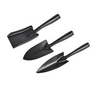 ORFOFE Ensemble de 3 Outils de Jardinage à Main en Acier Manganèse Noir, Truelles Large, Étroite et Carrée avec Graduations et Trou Suspendre, Petite Pelle Multifonctionnelle