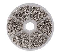 ORFOFE Ensemble de bagues de bijoux en fer argenté, anneau de jonction ouvert pour DIY jewelry making, 1 set, fournitures pour bijoux faits main Plusieurs styles
